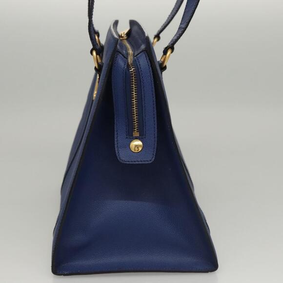 CELINE Shoulder Bag Leather Blue Gold - Picture 4 of 13